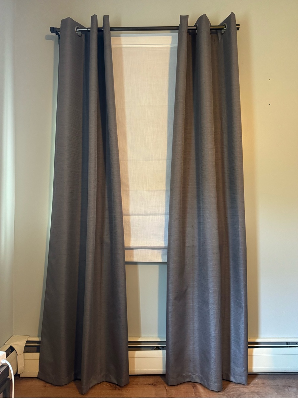 EUC - 6 Panels of Classic Gray Grommet Top Blackout Curtains
